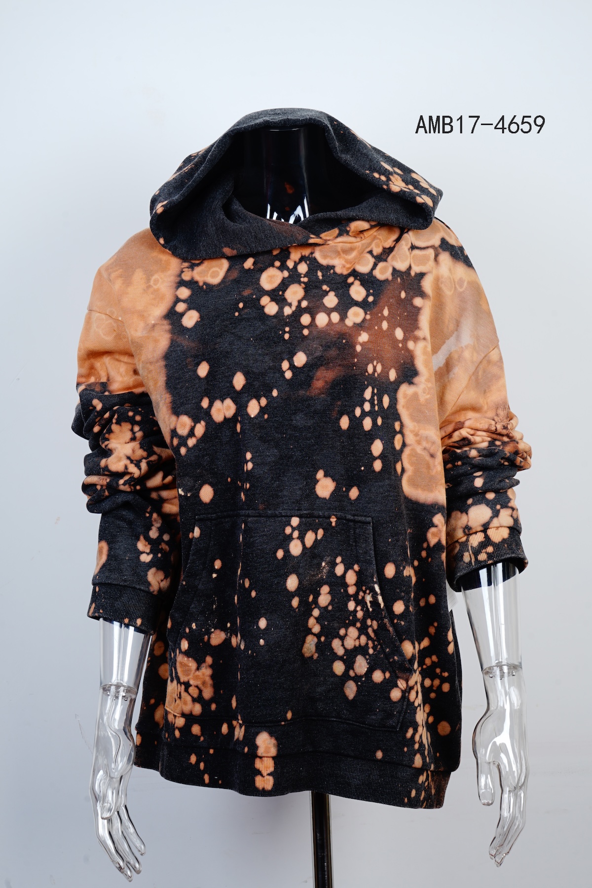 custom splash bleaching hoodie